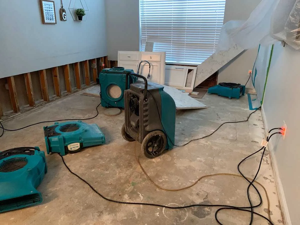 Dehumidifier in flood-cut room for Water Extraction & Removal in Long Hill